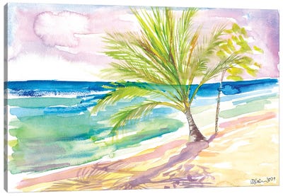 Sandy Beach In Barbados With Caribbean Vibes Canvas Art Print - Barbados