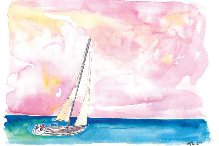 Sailing Fast Into Sunset And Next Port Of Call by Markus & Martina Bleichner wall art