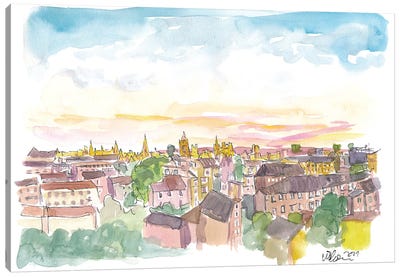 Rooftop View Of Oxford England Canvas Art Print - England Art