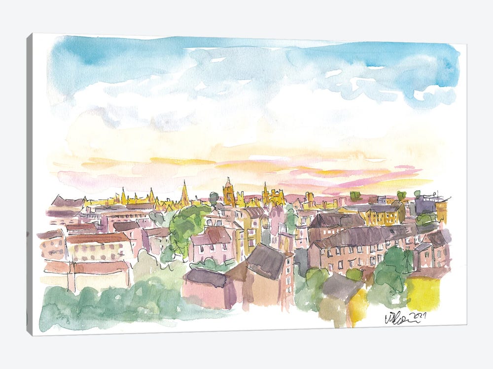 Rooftop View Of Oxford England by Markus & Martina Bleichner 1-piece Canvas Wall Art