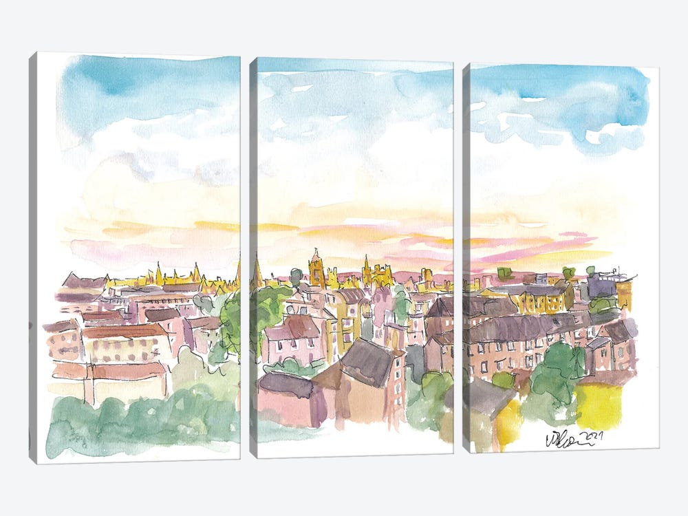 Rooftop View Of Oxford England by Markus & Martina Bleichner 3-piece Canvas Art