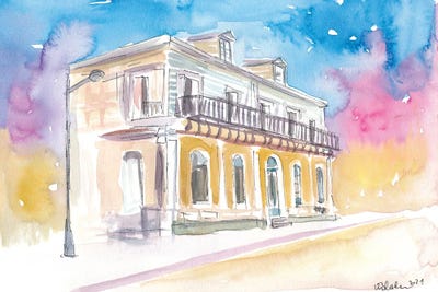 Guadeloupe Pointe A Pitre Old Colonial House by Markus & Martina Bleichner framed canvas print