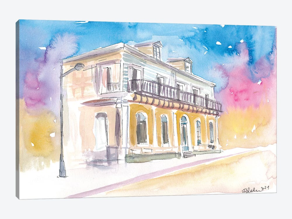 Guadeloupe Pointe A Pitre Old Colonial House by Markus & Martina Bleichner 1-piece Canvas Artwork