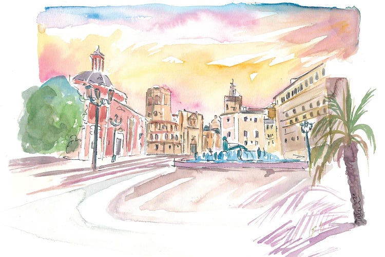 Valencia Placa De Mare De Deu Street Scene by Markus & Martina Bleichner wall art