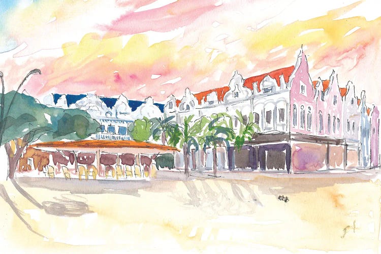 Oranjestad Aruba Caribbean Flair With Plaza Daniel Leo by Markus & Martina Bleichner wall art
