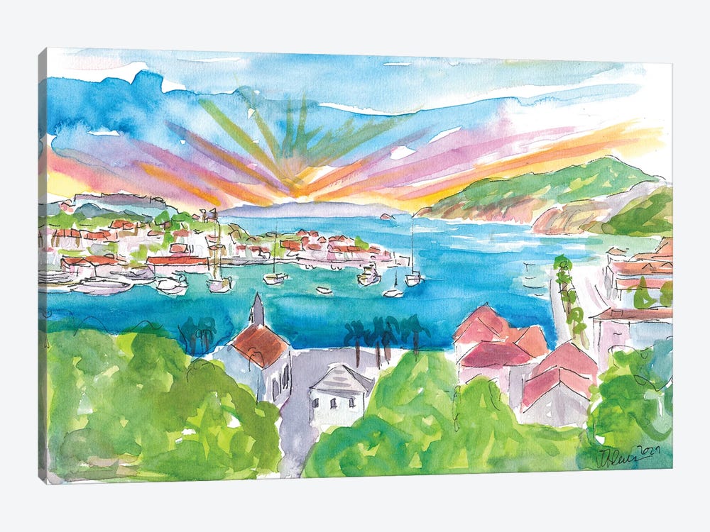 Gustavia Saint Barthelemy Marina At Sunrise by Markus & Martina Bleichner 1-piece Canvas Art