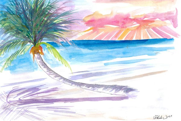 Markus & Martina Bleichner: Leaning Palm For Relaxing On Tortola British Virgin Islands by Markus & Martina Bleichner