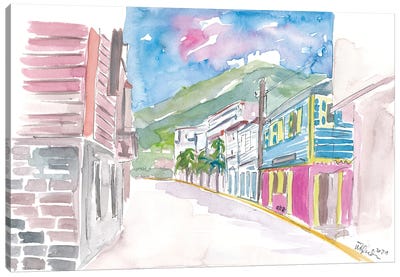 Road Town Tortola British Virgin Island Street Scene Canvas Art Print - British Virgin Islands