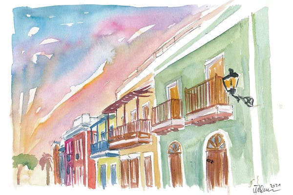 Markus & Martina Bleichner: San Juan Puerto Rico Colonial Street Scene by Markus & Martina Bleichner