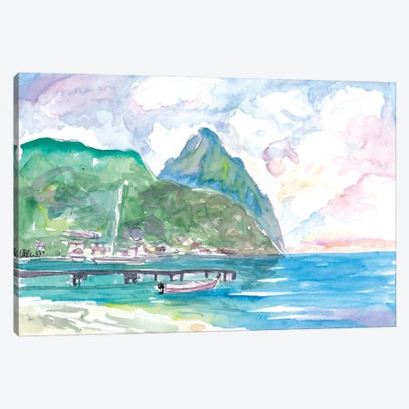 Amazing View Of Piton In Saint Lucia Canvas Print #MMB452} by Markus & Martina Bleichner Canvas Wall Art