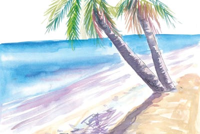 Shadow In Caribbean Sun On White Beach by Markus & Martina Bleichner canvas print