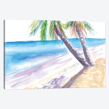 Shadow In Caribbean Sun On White Beach Canvas Print #MMB456} by Markus & Martina Bleichner Canvas Art Print