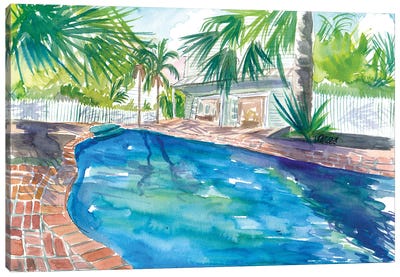 Magic Blue Pool In Remote Key West Florida Canvas Art Print - Key West Art