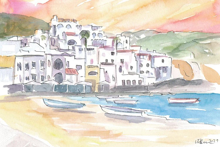 Splendid Ischia Harbour View In Bright Sunshine by Markus & Martina Bleichner wall art