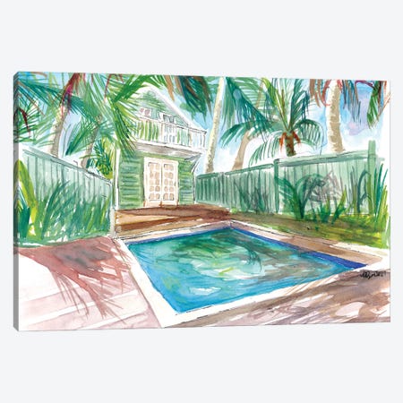 Zen And Serenity Pool With In Key West Fl Canvas Print #MMB461} by Markus & Martina Bleichner Canvas Art Print