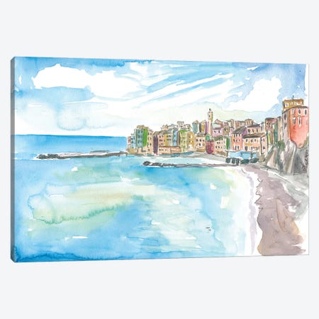 Bogliasco Bay Genoa Amazing Gulf Of Paradise View Canvas Print #MMB462} by Markus & Martina Bleichner Art Print