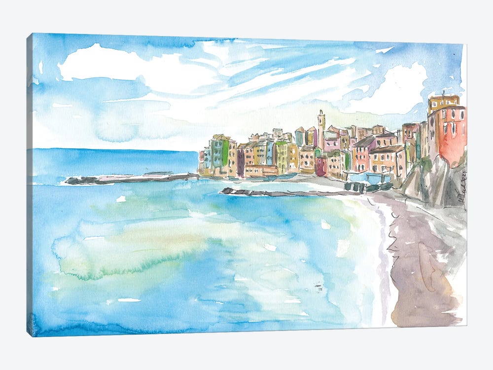 Bogliasco Bay Genoa Amazing Gulf Of Paradise View by Markus & Martina Bleichner 1-piece Canvas Wall Art