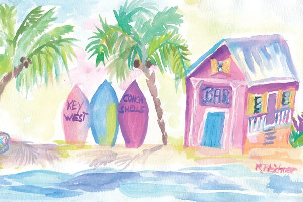 Markus & Martina Bleichner: Surf Beach Bar With Boards In Key West by Markus & Martina Bleichner