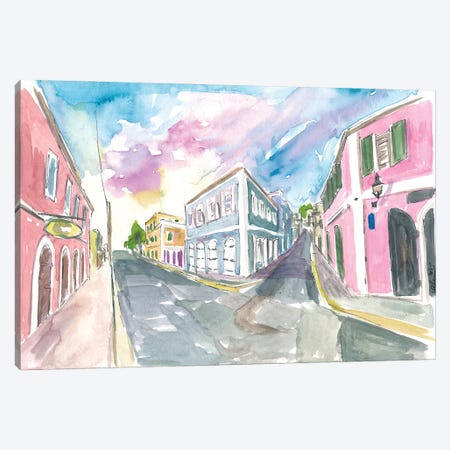 Charlotte Amalie St Thomas Us Virgin Islands Romantic Colonial Street Scene Canvas Print #MMB483} by Markus & Martina Bleichner Canvas Art Print
