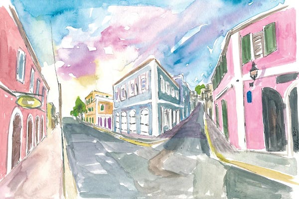 Markus & Martina Bleichner: Charlotte Amalie St Thomas Us Virgin Islands Romantic Colonial Street Scene by Markus & Martina Bleichner