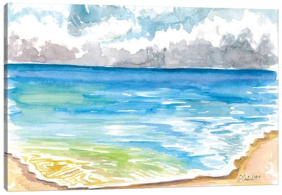 Blue Pacific Ocean In Santa Cruz California Beach Canvas Art Print