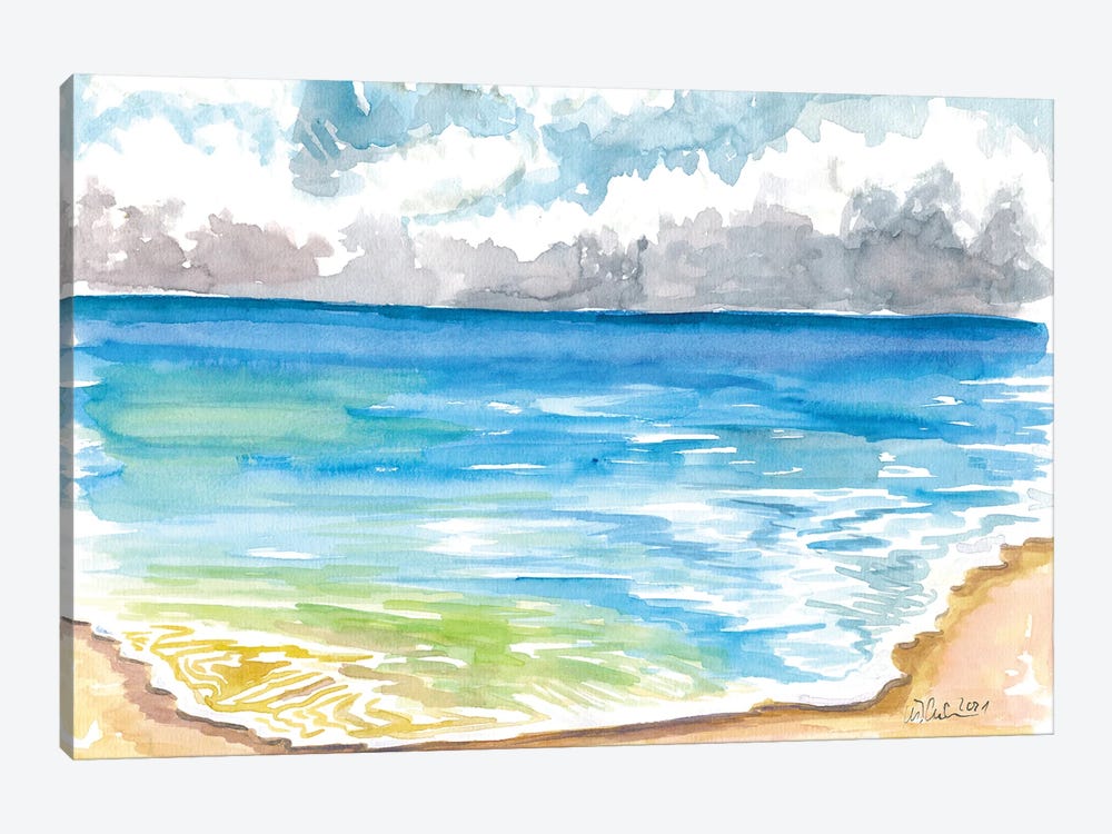 Blue Pacific Ocean In Santa Cruz California Beach by Markus & Martina Bleichner 1-piece Canvas Print