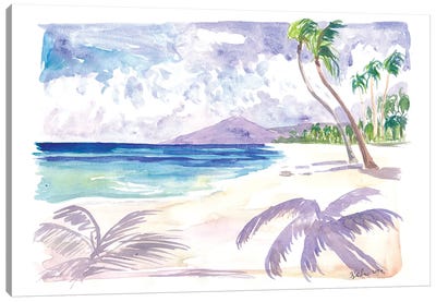 White Playa Las Teresitas Tenerife With View Of Teide Canvas Art Print - Tropical Beach Art