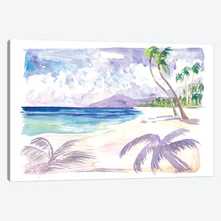 White Playa Las Teresitas Tenerife With View Of Teide Canvas Print #MMB491} by Markus & Martina Bleichner Canvas Artwork