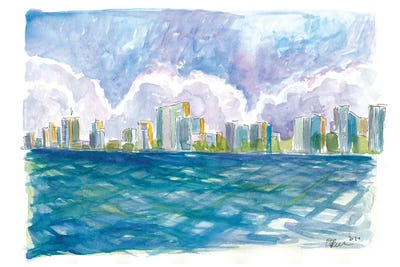 West Palm Beach Florida View From Sea by Markus & Martina Bleichner framed canvas print