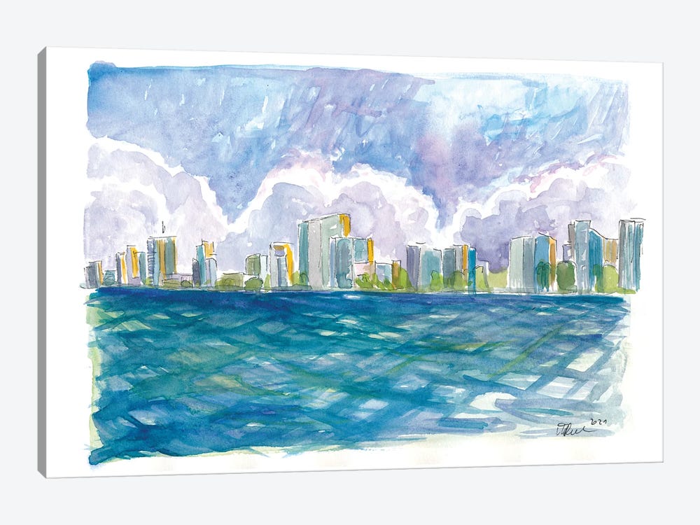 West Palm Beach Florida View From Sea by Markus & Martina Bleichner 1-piece Canvas Print