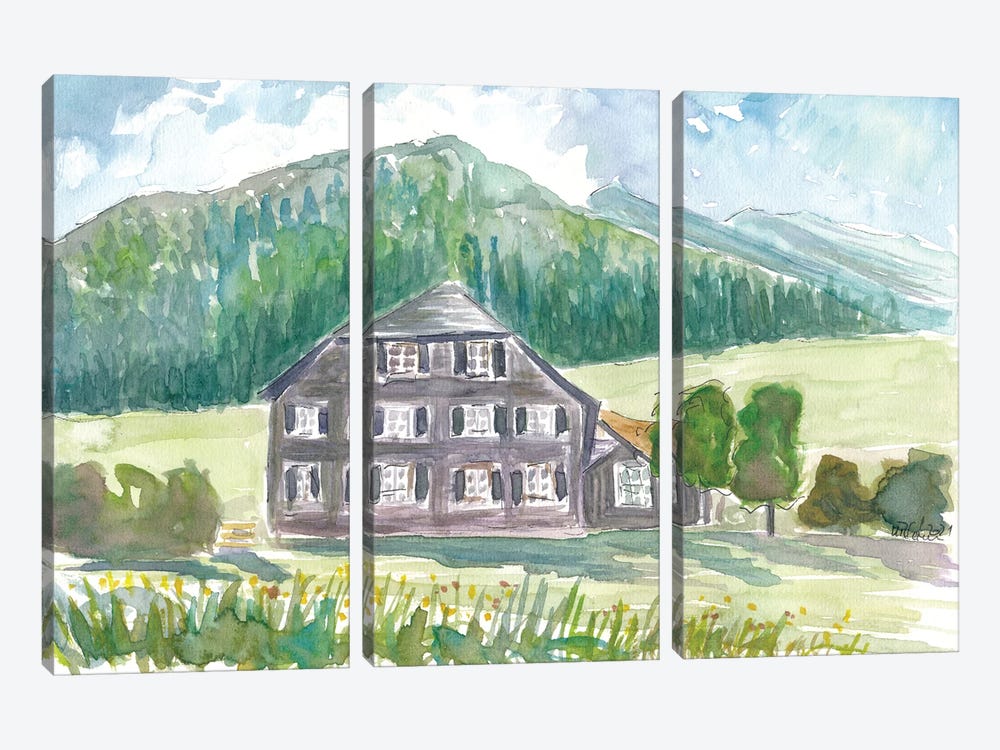The House In The Black Forest Germany by Markus & Martina Bleichner 3-piece Canvas Art Print