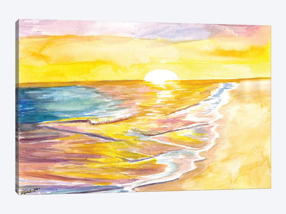 Golden Caribbean Sun Bathing In The Sea by Markus & Martina Bleichner 1-piece Art Print