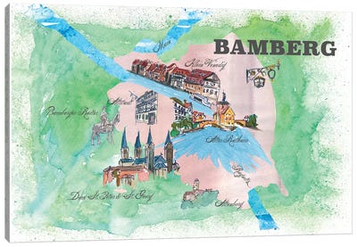 Bamberg, Germany Travel Poster Canvas Art Print