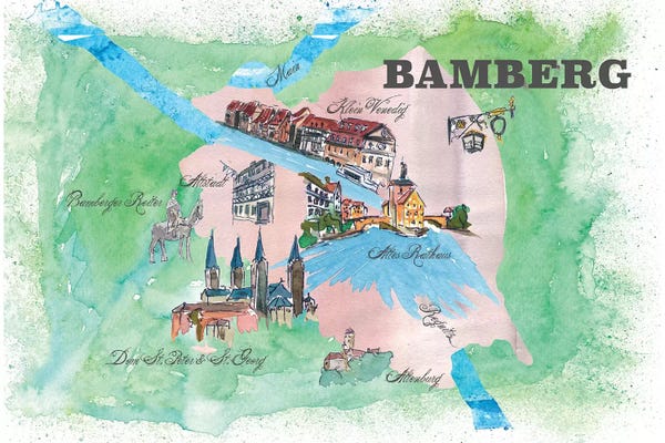 Markus & Martina Bleichner: Bamberg, Germany Travel Poster by Markus & Martina Bleichner