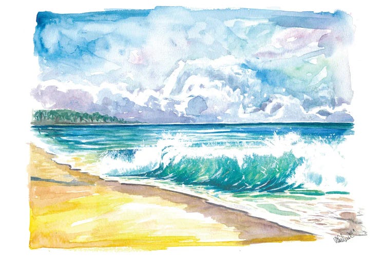 Seven Mile Beach Grand Cayman With Turquoise Waves by Markus & Martina Bleichner wall art