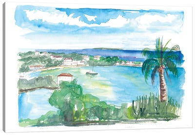 Cruz Bay Us Virgin Islands Seaview Scene Canvas Art Print - Caribbean Art