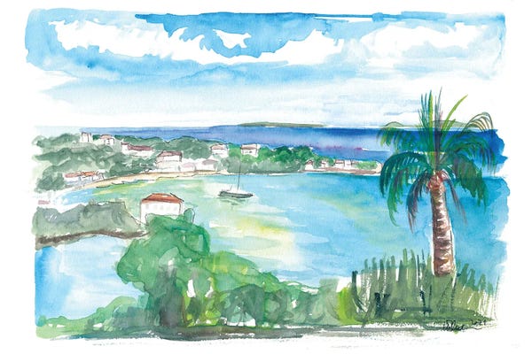 Cruz Bay Us Virgin Islands Seaview Scene