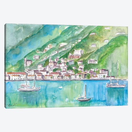 Charlotte Amalie View From Water With Boats Canvas Print #MMB506} by Markus & Martina Bleichner Art Print
