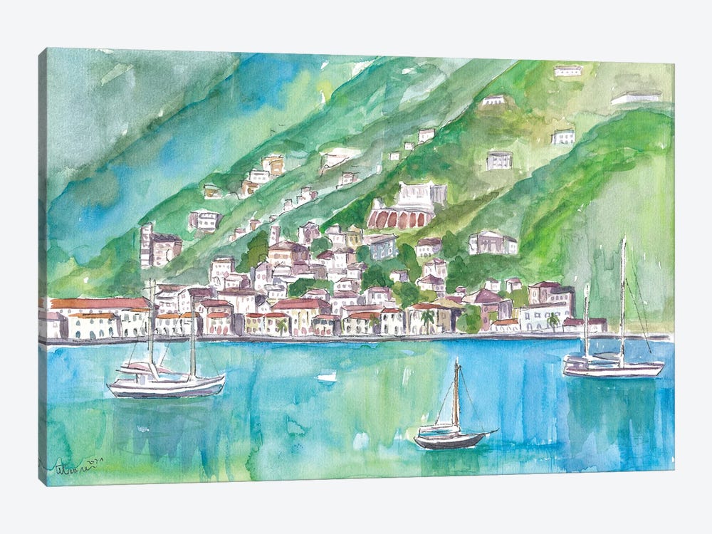 Charlotte Amalie View From Water With Boats by Markus & Martina Bleichner 1-piece Canvas Art Print