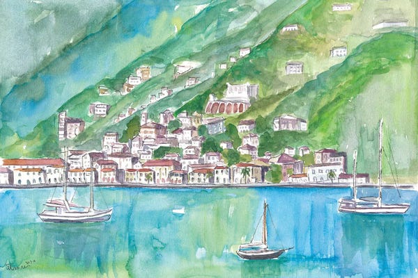 Markus & Martina Bleichner: Charlotte Amalie View From Water With Boats by Markus & Martina Bleichner