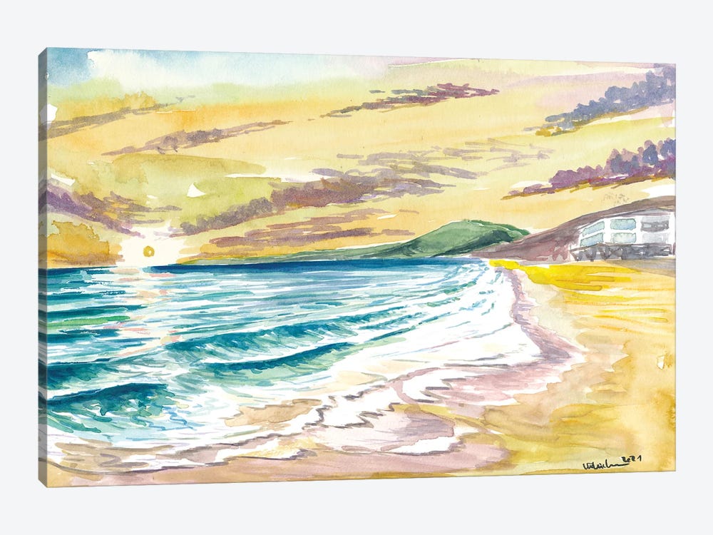 Malibu Sunset With Ocean Waves by Markus & Martina Bleichner 1-piece Canvas Art