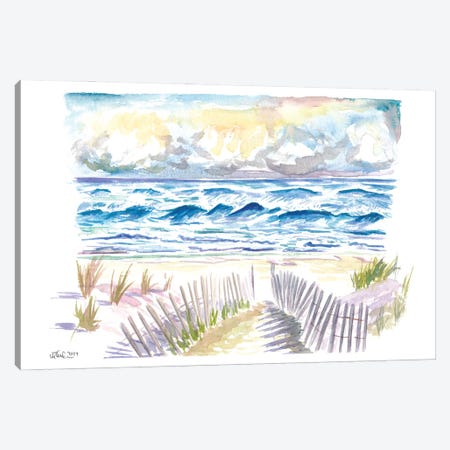 Hamptons Style In Coopers Beach And Dunes Southampton Canvas Print #MMB510} by Markus & Martina Bleichner Art Print