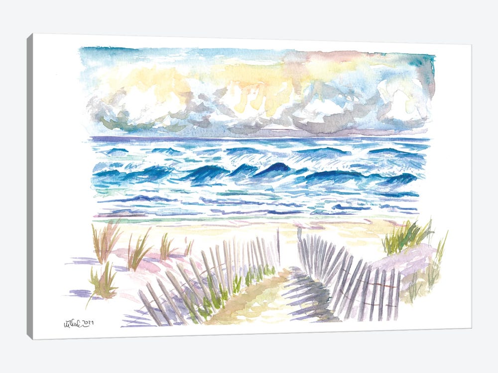 Hamptons Style In Coopers Beach And Dunes Southampton by Markus & Martina Bleichner 1-piece Canvas Artwork