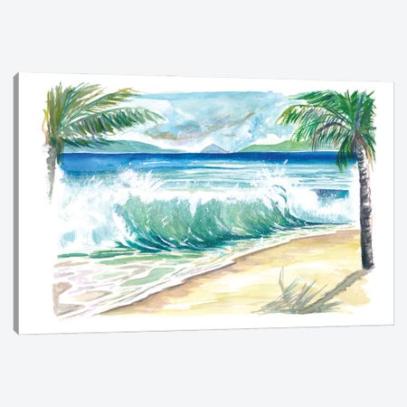 Magens Bay St Thomas Dream Beach With Waves Canvas Print #MMB513} by Markus & Martina Bleichner Canvas Print