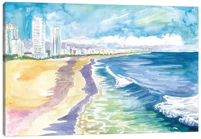 Quiet Morning In Miami Beach Fl Canvas Art Print - Markus & Martina Bleichner