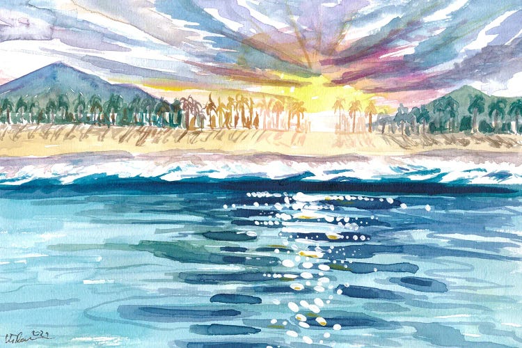 Looking Onshore To Beach From Caribbean Waters by Markus & Martina Bleichner canvas print