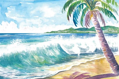 Grand Anse Beach Swell Grenada Caribbean Island by Markus & Martina Bleichner framed canvas print