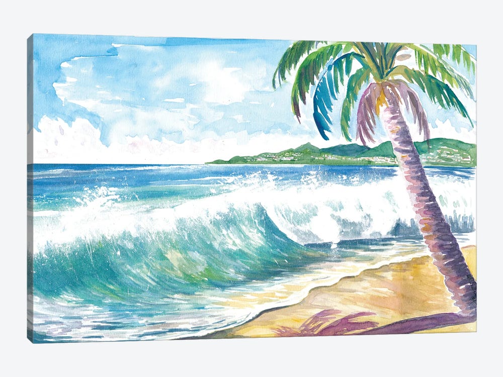 Grand Anse Beach Swell Grenada Caribbean Island by Markus & Martina Bleichner 1-piece Canvas Wall Art