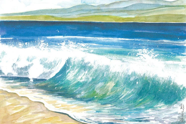 Beach Breaking Waves With Spray In The Bay by Markus & Martina Bleichner wall art