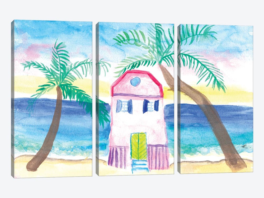 Emy's Tropical Beach House by Markus & Martina Bleichner 3-piece Canvas Wall Art